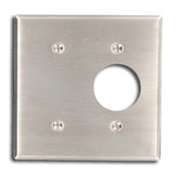 Leviton 84085-40 2-Gang 1-Blank1-Single 1.406" Dia. Strap Mount Device Combination Wallplate